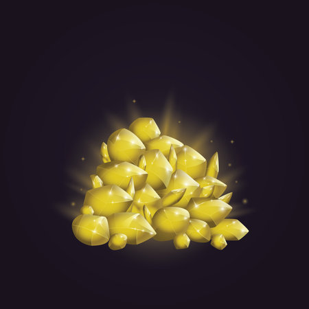 Crystals and natural minerals. Cartoon Magic Gemstones. Game assets. vector illustration.のイラスト素材