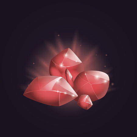 Crystals and natural minerals. Cartoon Magic Gemstones. Game assets. vector illustration.のイラスト素材