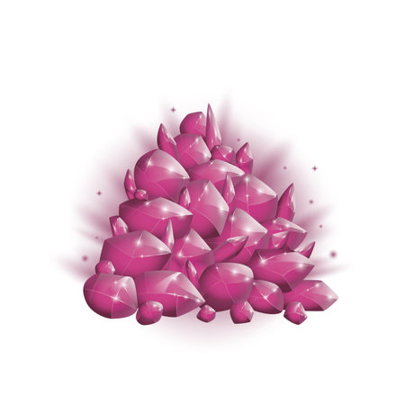 Crystals and natural minerals. Cartoon Magic Gemstones. Game assets. vector illustration.のイラスト素材