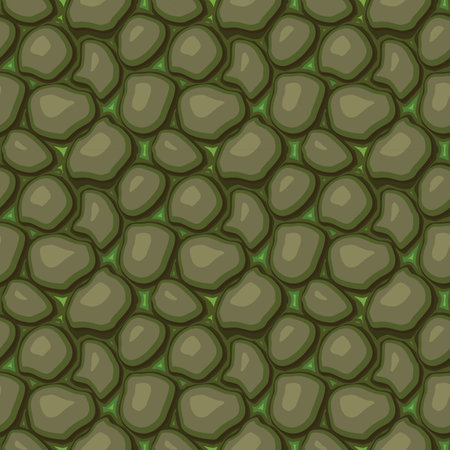 Cartoon game texture, rocks, dirt and ground surface seamless pattern. Game asset wall and environment background.のイラスト素材