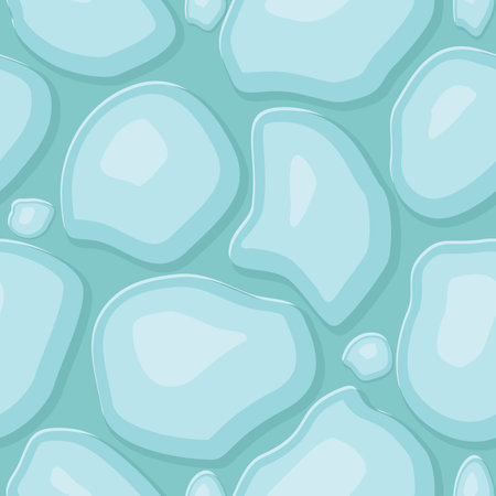 Cartoon game texture, ice surface seamless pattern. Game asset walls and environment background.のイラスト素材