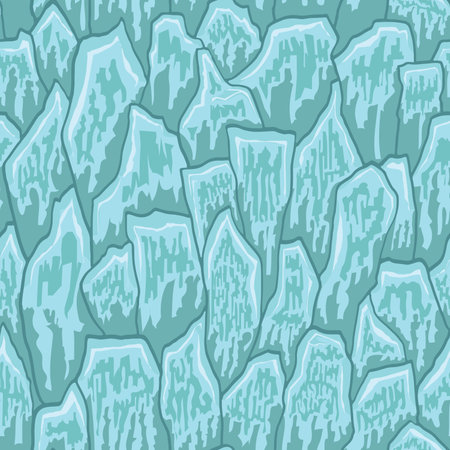 Cartoon game texture, ice surface seamless pattern. Game asset walls and environment background.のイラスト素材