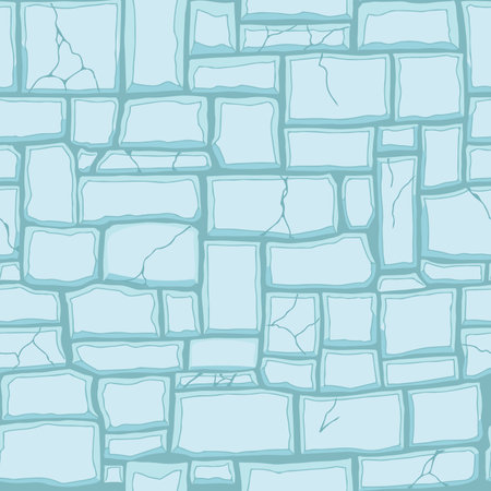 Cartoon game texture, ice surface seamless pattern. Game asset walls and environment background.のイラスト素材