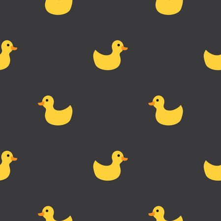 Cute rubber duck Seamless Pattern, Cartoon ducks Background vector Illustrationのイラスト素材