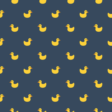 Cute rubber duck Seamless Pattern, Cartoon ducks Background vector Illustrationのイラスト素材