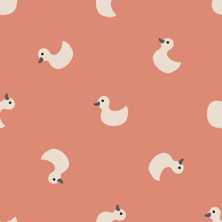Cute rubber duck Seamless Pattern, Cartoon ducks Background vector Illustrationのイラスト素材