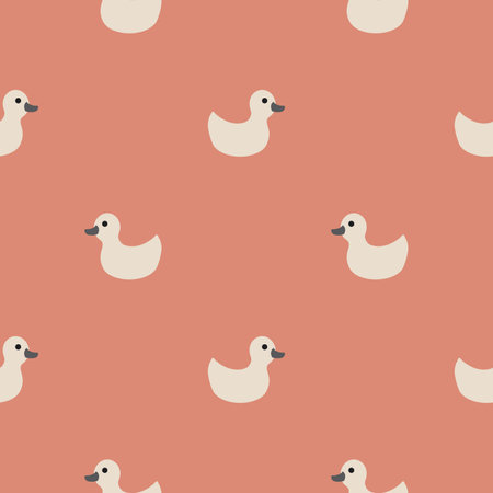 Cute rubber duck Seamless Pattern, Cartoon ducks Background vector Illustrationのイラスト素材