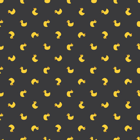 Cute rubber duck Seamless Pattern, Cartoon ducks Background vector Illustrationのイラスト素材