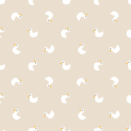 Cute rubber duck Seamless Pattern, Cartoon ducks Background vector Illustrationのイラスト素材
