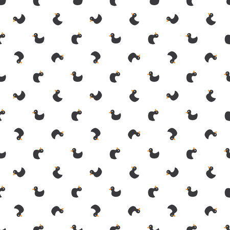 Cute rubber duck Seamless Pattern, Cartoon ducks Background vector Illustrationのイラスト素材