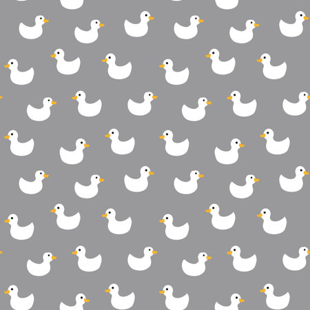 Cute rubber duck Seamless Pattern, Cartoon ducks Background vector Illustrationのイラスト素材