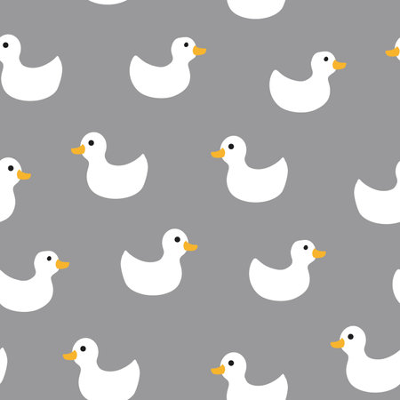 Cute rubber duck Seamless Pattern, Cartoon ducks Background vector Illustrationのイラスト素材