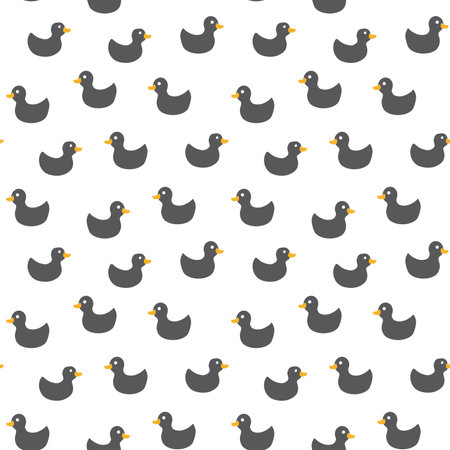 Cute rubber duck Seamless Pattern, Cartoon ducks Background vector Illustrationのイラスト素材