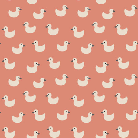 Cute rubber duck Seamless Pattern, Cartoon ducks Background vector Illustrationのイラスト素材