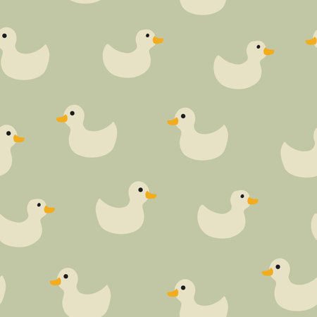 Cute rubber duck Seamless Pattern, Cartoon ducks Background vector Illustrationのイラスト素材