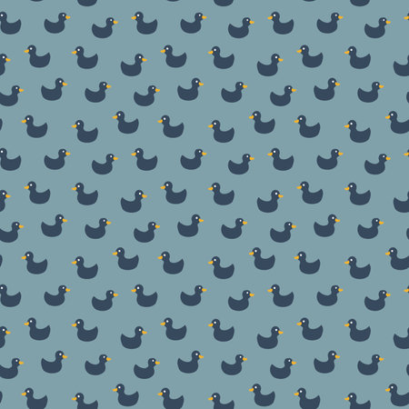 Cute rubber duck Seamless Pattern, Cartoon ducks Background vector Illustrationのイラスト素材