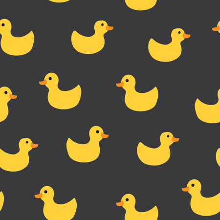 Cute rubber duck Seamless Pattern, Cartoon ducks Background vector Illustrationのイラスト素材