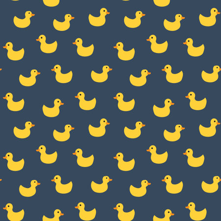 Cute rubber duck Seamless Pattern, Cartoon ducks Background vector Illustrationのイラスト素材