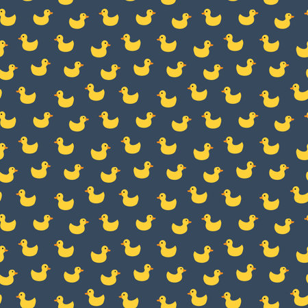 Cute rubber duck Seamless Pattern, Cartoon ducks Background vector Illustrationのイラスト素材