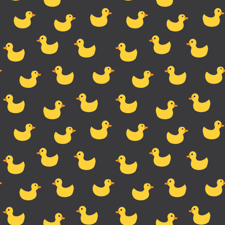 Cute rubber duck Seamless Pattern, Cartoon ducks Background vector Illustrationのイラスト素材