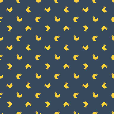 Cute rubber duck Seamless Pattern, Cartoon ducks Background vector Illustrationのイラスト素材