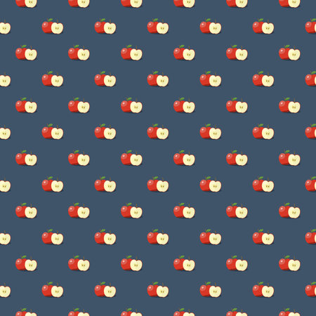 Apple seamless pattern. Vegan organic eco fruit background. vector illustration.のイラスト素材