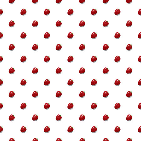 Strawberry fruit seamless pattern. Vegan organic eco fruit background. vector illustration.のイラスト素材