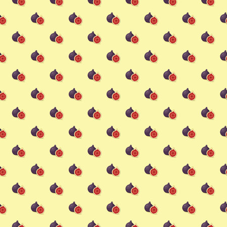 Fig seamless pattern. Vegan organic eco fruit background. vector illustration.のイラスト素材