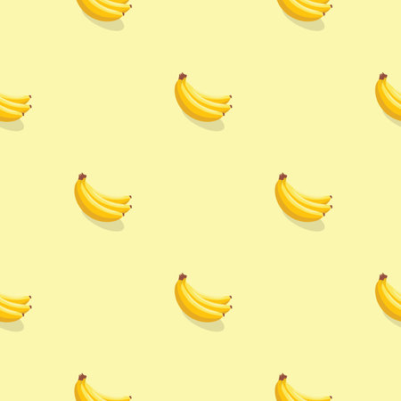Banana seamless pattern. Vegan organic eco fruit background. vector illustration.のイラスト素材