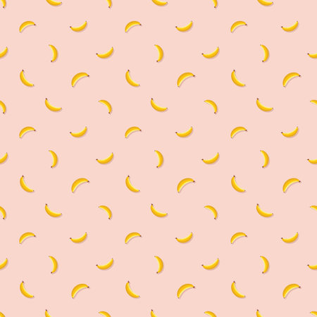 Banana seamless pattern. Vegan organic eco fruit background. vector illustration.のイラスト素材