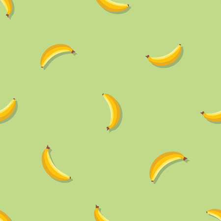 Banana seamless pattern. Vegan organic eco fruit background. vector illustration.のイラスト素材