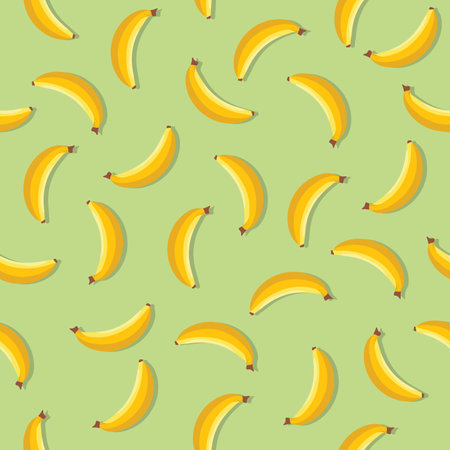 Banana seamless pattern. Vegan organic eco fruit background. vector illustration.のイラスト素材