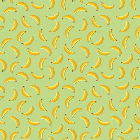 Banana seamless pattern. Vegan organic eco fruit background. vector illustration.のイラスト素材