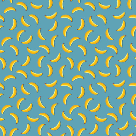 Banana seamless pattern. Vegan organic eco fruit background. vector illustration.のイラスト素材