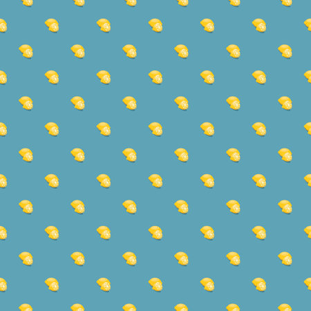Lemon seamless pattern. Vegan organic eco fruit background. vector illustrationのイラスト素材