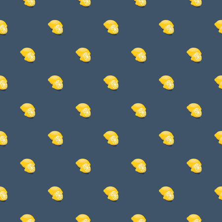 Lemon seamless pattern. Vegan organic eco fruit background. vector illustrationのイラスト素材