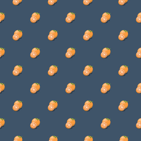 Orange fruit seamless pattern. Vegan organic eco product background. vector illustrationのイラスト素材