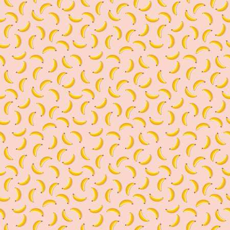 Banana seamless pattern. Vegan organic eco fruit background. vector illustration.のイラスト素材