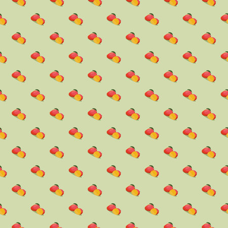 Mango seamless pattern. Vegan organic eco fruit background. vector illustrationのイラスト素材