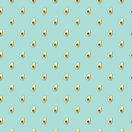 Avocado seamless pattern. Vegan organic eco fruit background. vector illustration.のイラスト素材