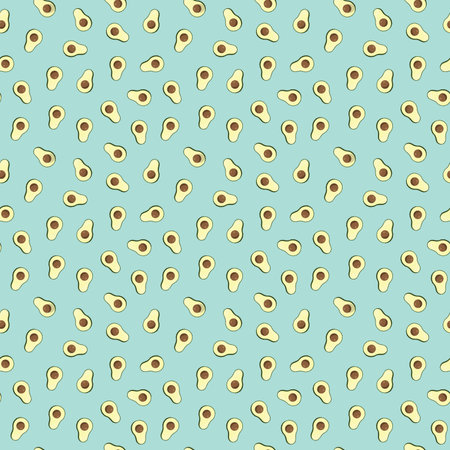 Avocado seamless pattern. Vegan organic eco fruit background. vector illustration.のイラスト素材