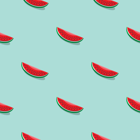 Watermelon seamless pattern. Vegan organic eco fruit background. vector illustrationのイラスト素材