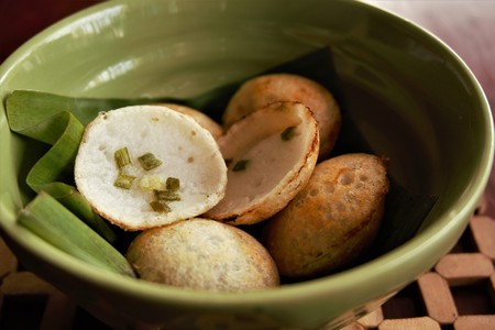 Kanom Krok, Dessert of Thai traditional sweetmeatの写真素材