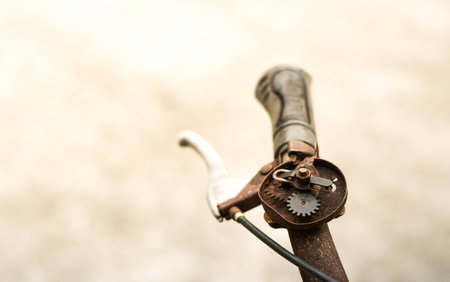 old  bicycle bell it is full of rust  and brokenの写真素材