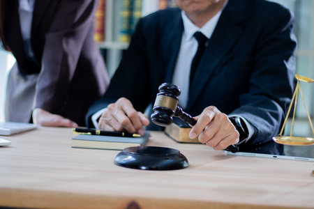 Judge and lawyer's officeの写真素材