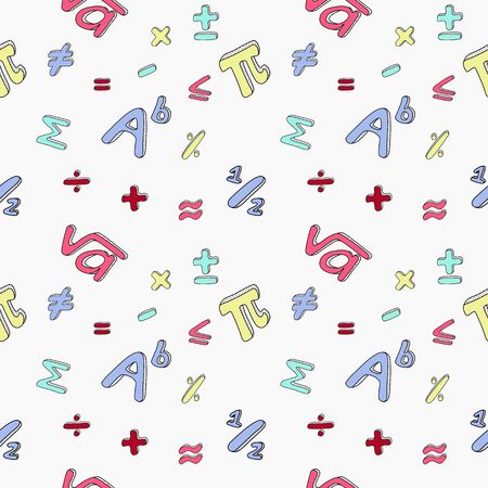 Pattern seamless background of Mathematical symbols.のイラスト素材