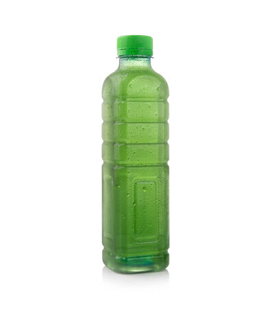 water bottles chlorophyll isolated on white background の写真素材