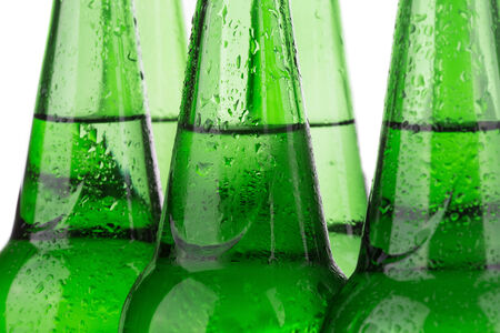 Row of beer bottlesの写真素材
