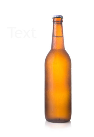beer bottle isolated on whiteの写真素材