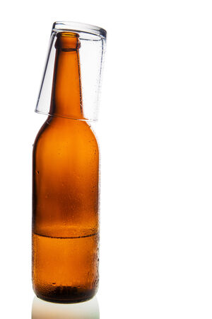 Beer glass of water isolated on white の写真素材